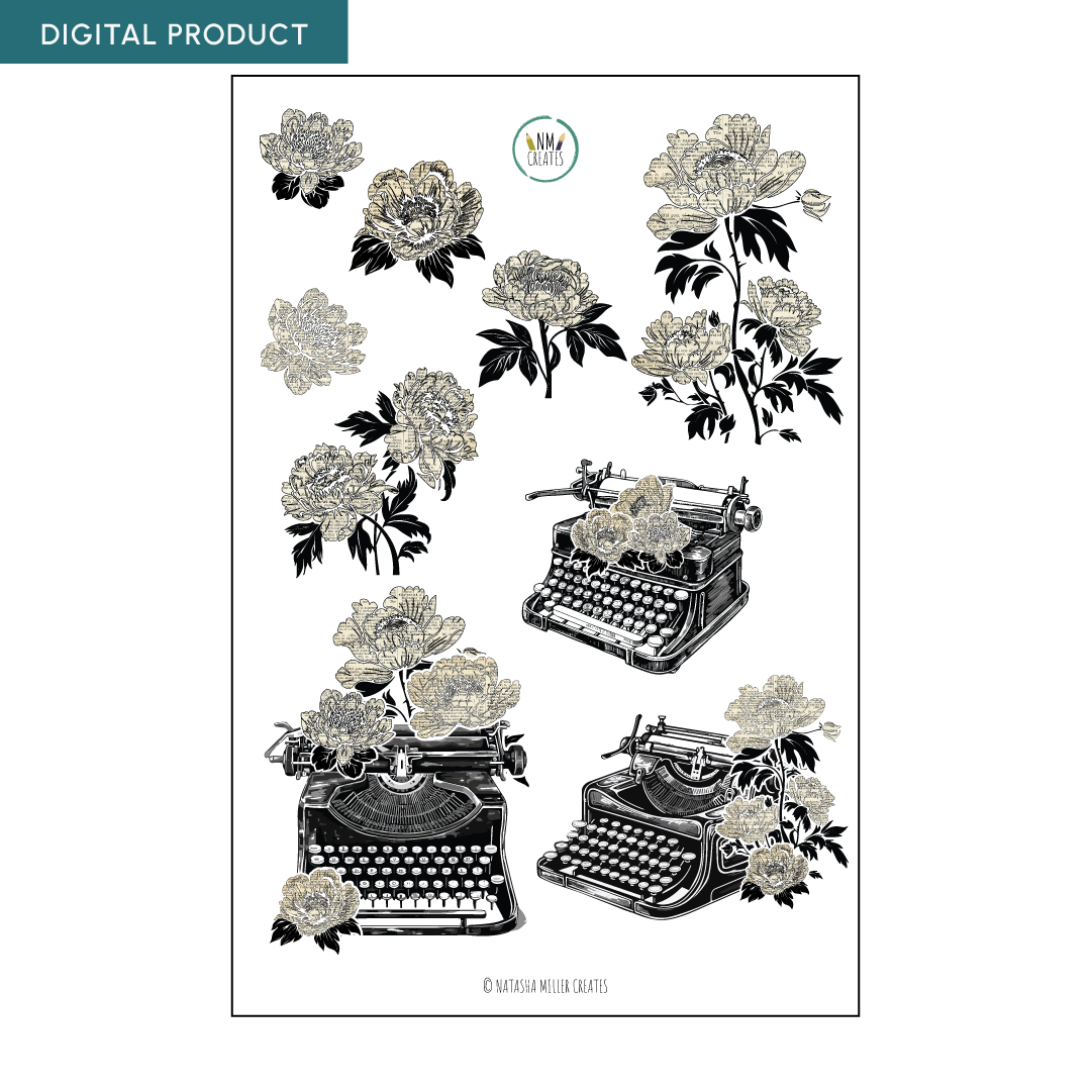 Vintage Typewriter Digital Stickers