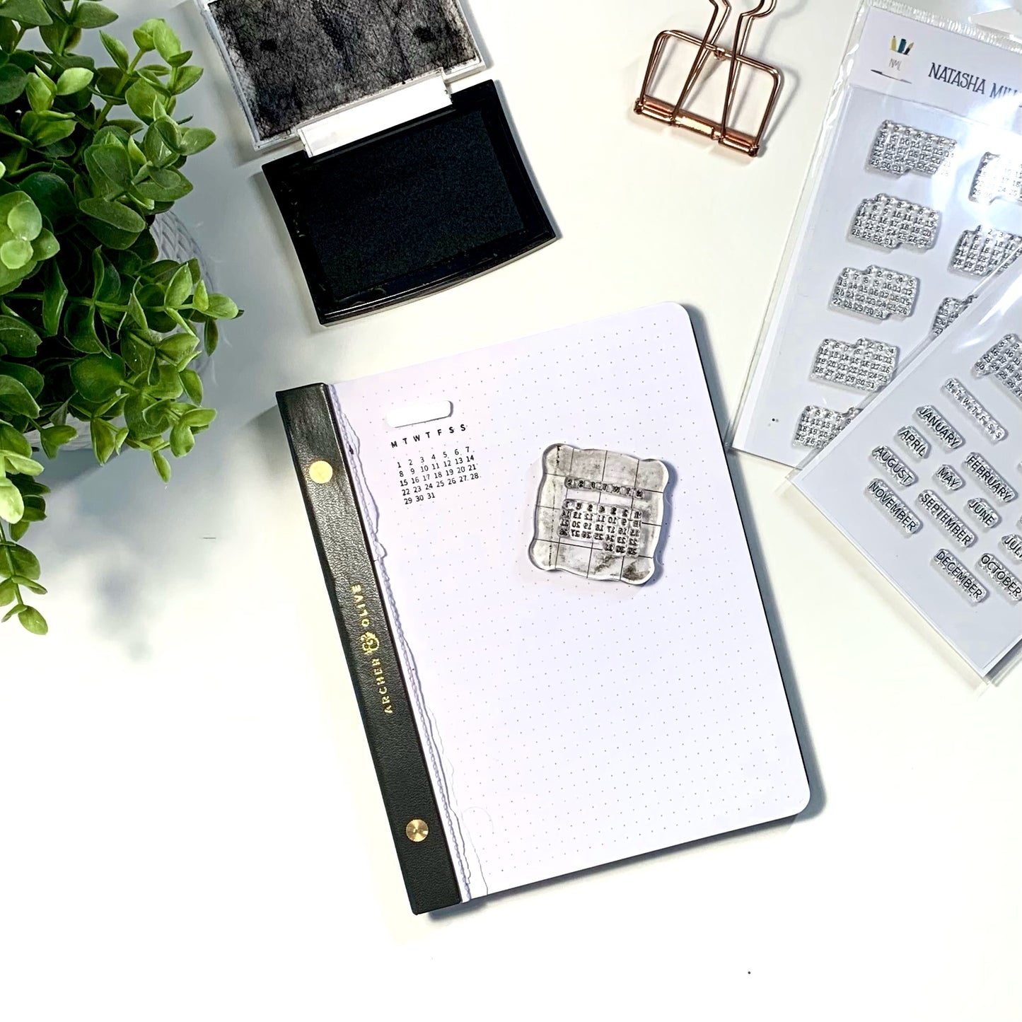 Mini Calendar Stamp Set